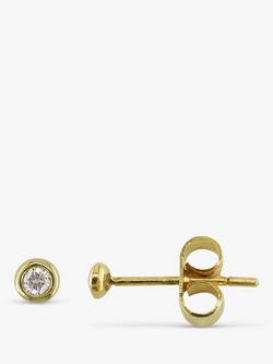 London Road 9ct Gold Portobello Raindrop Diamond Stud Earrings, Yellow Gold