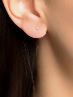 London Road 9ct Gold Portobello Raindrop Diamond Stud Earrings - view 2, Yellow Gold