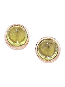 London Road 9ct Rose Gold Bubble Stud Earrings, Peridot