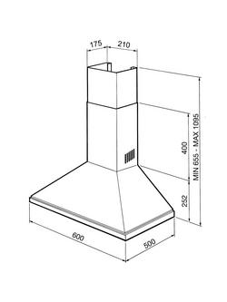 Smeg KSED65NEE 60cm Chimney Cooker Hood, Black - view 2, Black