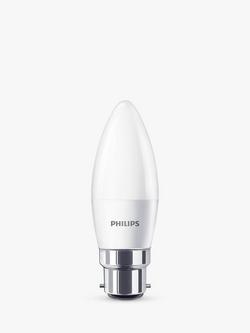 Philips 5.5W BC Candle LED Light Bulb, Frosted, Pack of 6, Frosted