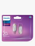 Philips 20W G4 LED Capsule Bulb, Pack of 2, Warm White