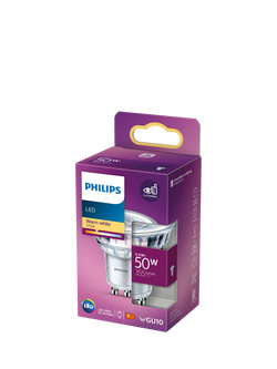 Philips 4.6W GU10 LED Spotlight Bulb, Clear
