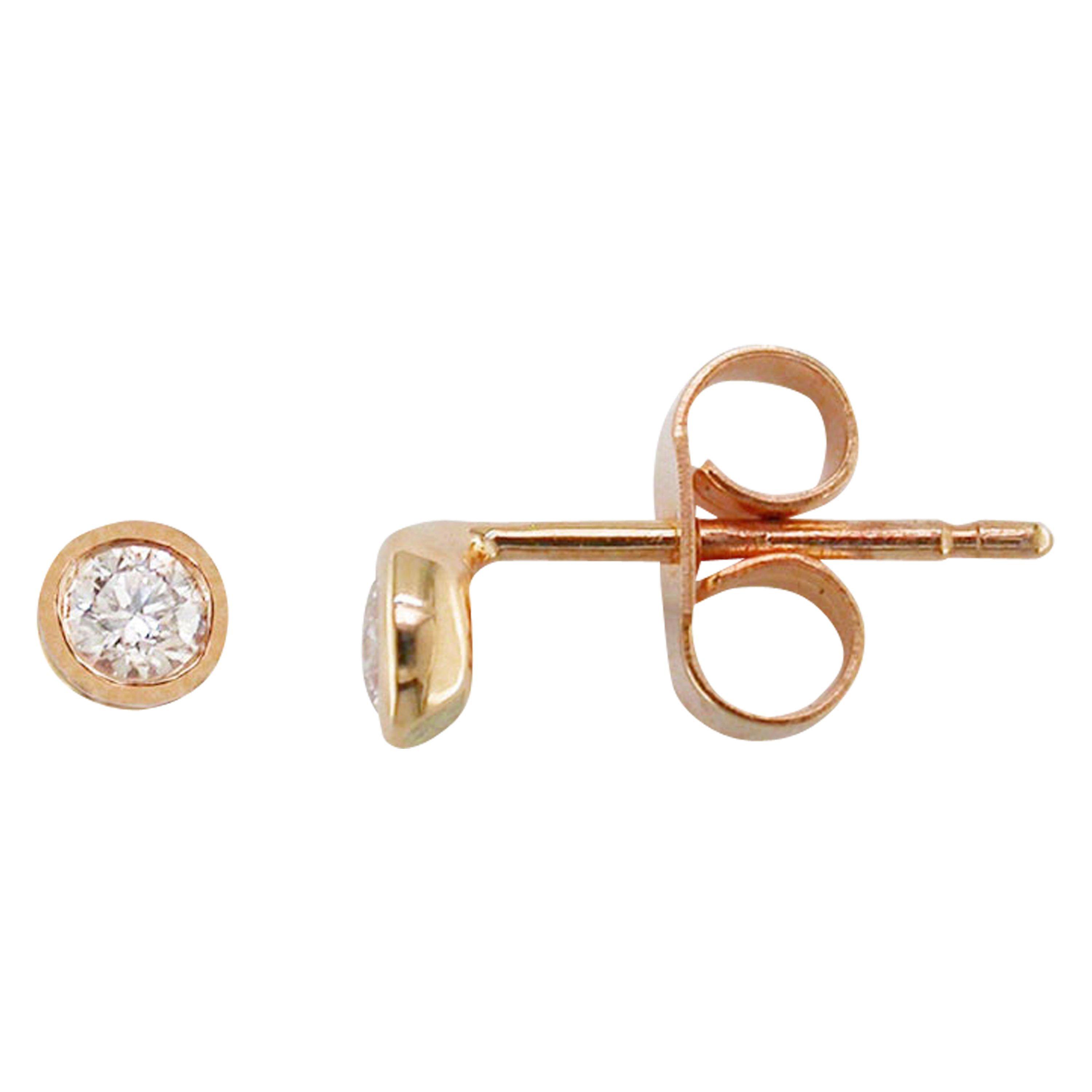 Product image 1 of 3, which shows London Road 9ct Gold Portobello Diamond Raindrop Stud Earrings, Rose Gold