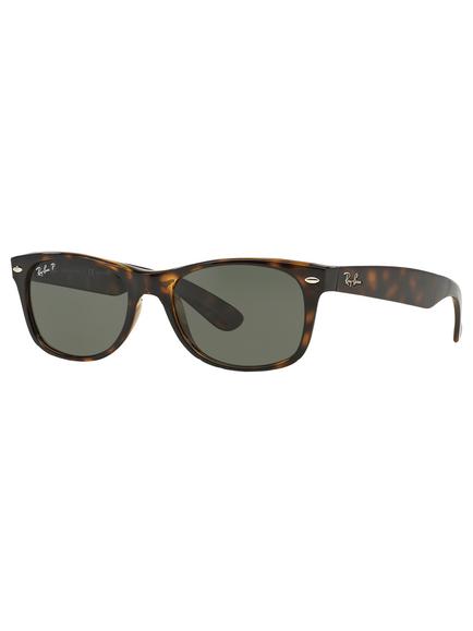 Ray-Ban RB2132 Unisex New Wayfarer Polarised Sunglasses, Tortoise
