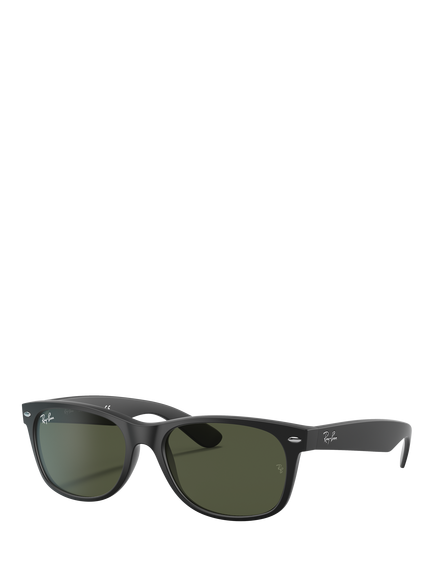 Ray-Ban RB2132 New Wayfarer Sunglasses, Matte Black/Dark Green