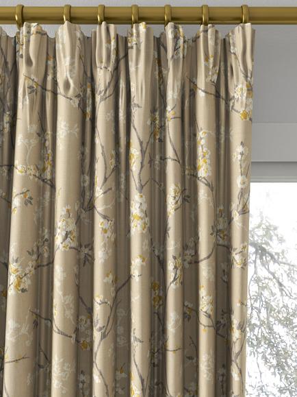 John Lewis Blossom Weave Made to Measure Curtains or Roman Blind, Gold - view 2, Gold