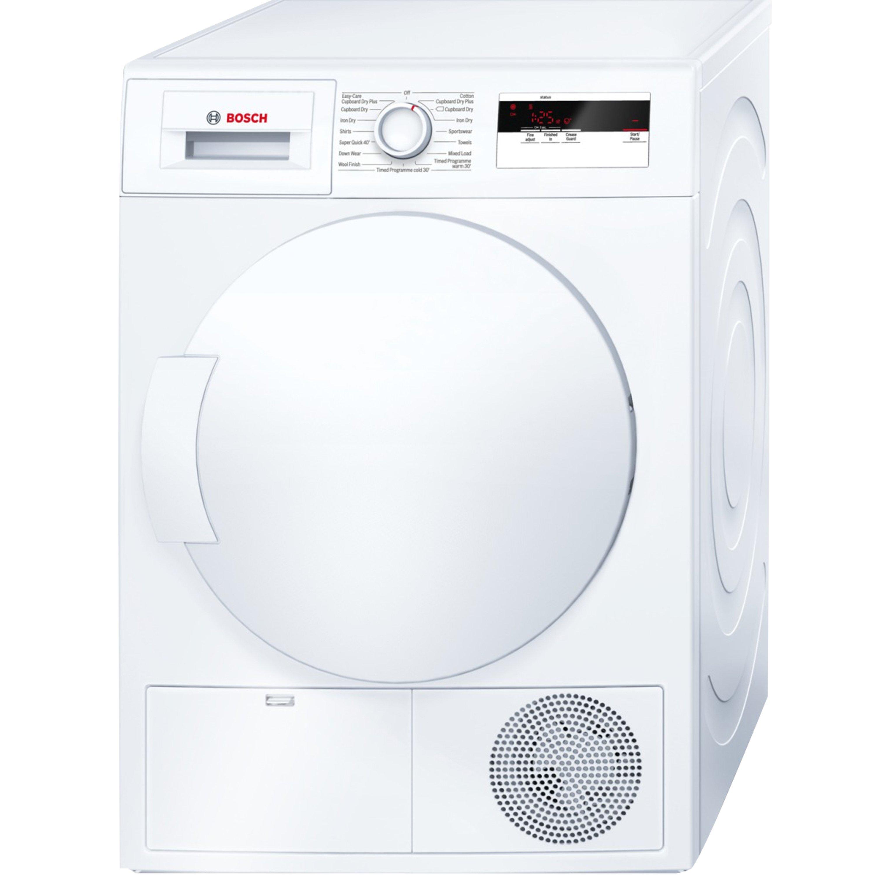 Bosch WTH83000GB Heat Pump Condenser Tumble Dryer, 8kg Load, A+ Energy Rating, White