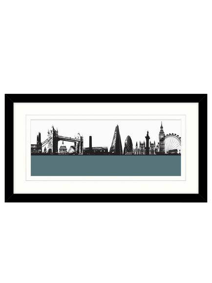 John Lewis Jacky Al-Samarraie 'London Skyline' Framed Print, 64 x 34cm, Blue