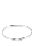 Andea Sterling Silver Square Edge Belt Bangle, Silver