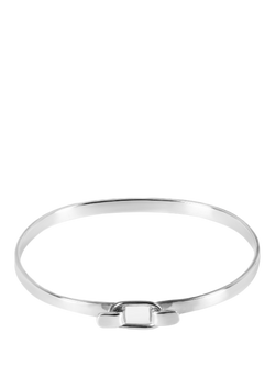 Andea Sterling Silver Square Edge Belt Bangle, Silver, Silver