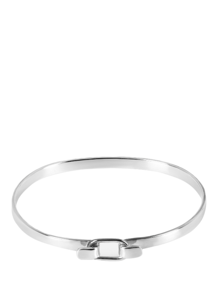Andea Sterling Silver Square Edge Belt Bangle, Silver, Silver