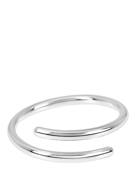 Andea Sterling Silver Overlap Bangle, Silver, Silver