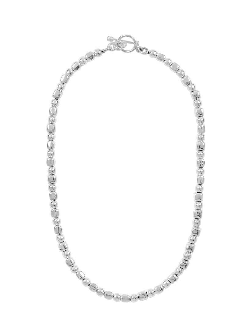 Product image 1 of 2, which shows Andea Ball and Cube Necklace, Silver
