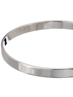 Andea Sterling Silver Square Edge Bangle, Silver - view 2, Silver