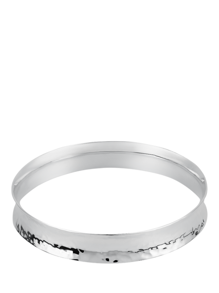 Andea Sterling Silver Hammered Concave Bangle, Silver, Silver