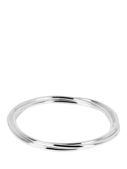 Andea Sterling Silver Triple Slim Bangle, Silver, Silver
