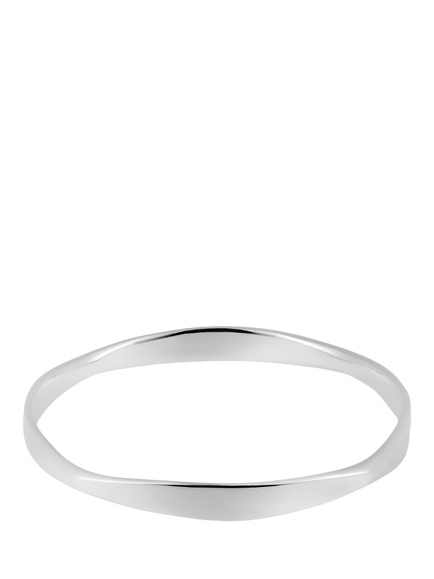 Andea Sterling Silver Polished Curve Bangle, Silver, Silver