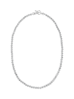 Andea Ball Bead Necklace, Silver, Silver