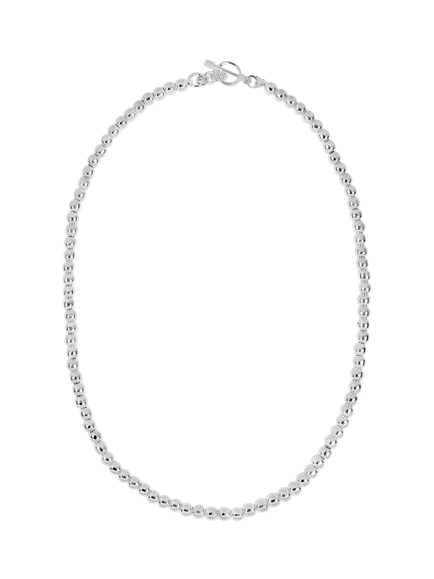Andea Ball Bead Necklace, Silver, Silver