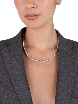 Andea Ball Bead Necklace, Silver - view 2, Silver