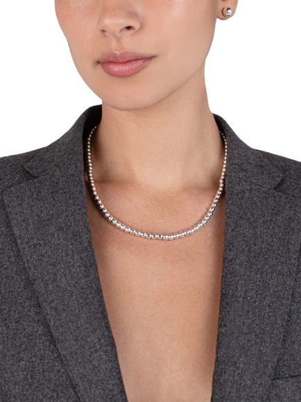 Andea Ball Bead Necklace, Silver - view 2, Silver