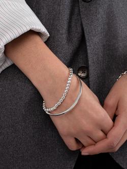 Andea Sterling Silver Ball Bead Bracelet, Silver - view 2, Silver