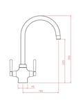 John Lewis Swan 2 Lever Kitchen Tap, Chrome