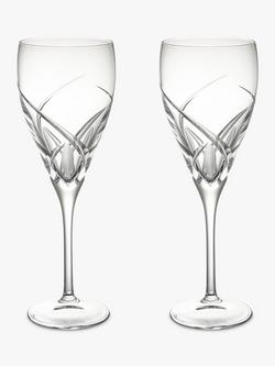 John Lewis Grosseto Cut Crystal Glass Red Wine Goblet, 320ml, Set of 2, Clear, Clear