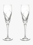 John Lewis Grosseto Cut Crystal Glass Champagne Flutes, 160ml, Set of 2, Clear