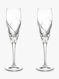 John Lewis Grosseto Cut Crystal Glass Champagne Flutes, 160ml, Set of 2, Clear