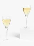 John Lewis Grosseto Cut Crystal Glass White Wine Glass, 250ml, Set of 2, Clear