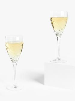 John Lewis Grosseto Cut Crystal Glass White Wine Glass, 250ml, Set of 2, Clear - view 2, Clear