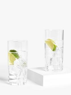 John Lewis Grosseto Cut Crystal Glass Highballs, 360ml, Set of 2, Clear - view 2, Clear
