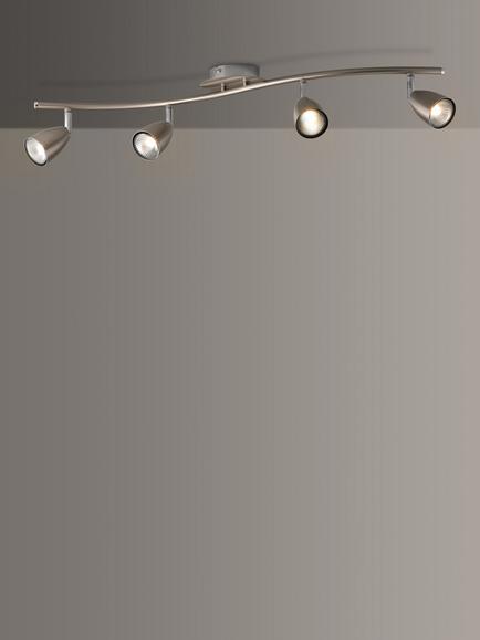John Lewis Thea GU10 LED 4 Spotlight Ceiling Bar, Chrome