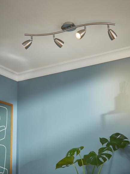 John Lewis Thea GU10 LED 4 Spotlight Ceiling Bar - view 2, Chrome