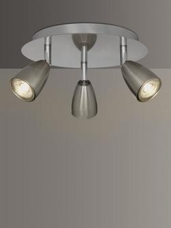 John Lewis Thea GU10 LED 3 Spotlight Ceiling Plate, Chrome, Chrome