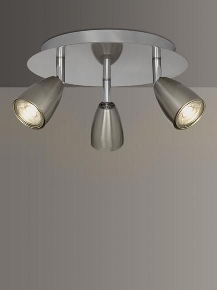 John Lewis Thea GU10 LED 3 Spotlight Ceiling Plate, Chrome, Chrome