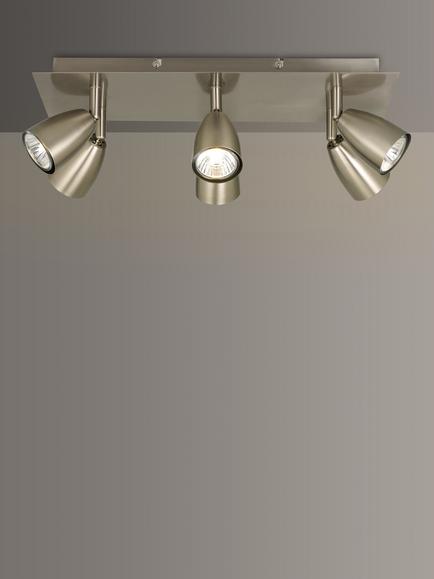 John Lewis Thea GU10 LED 6 Spotlight Ceiling Plate, Chrome, Chrome