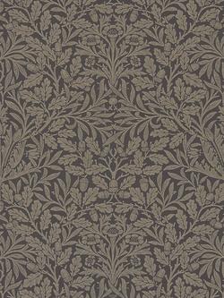 Morris & Co. Pure Acorn Wallpaper, Charcoal / Gilver Dmpu216033