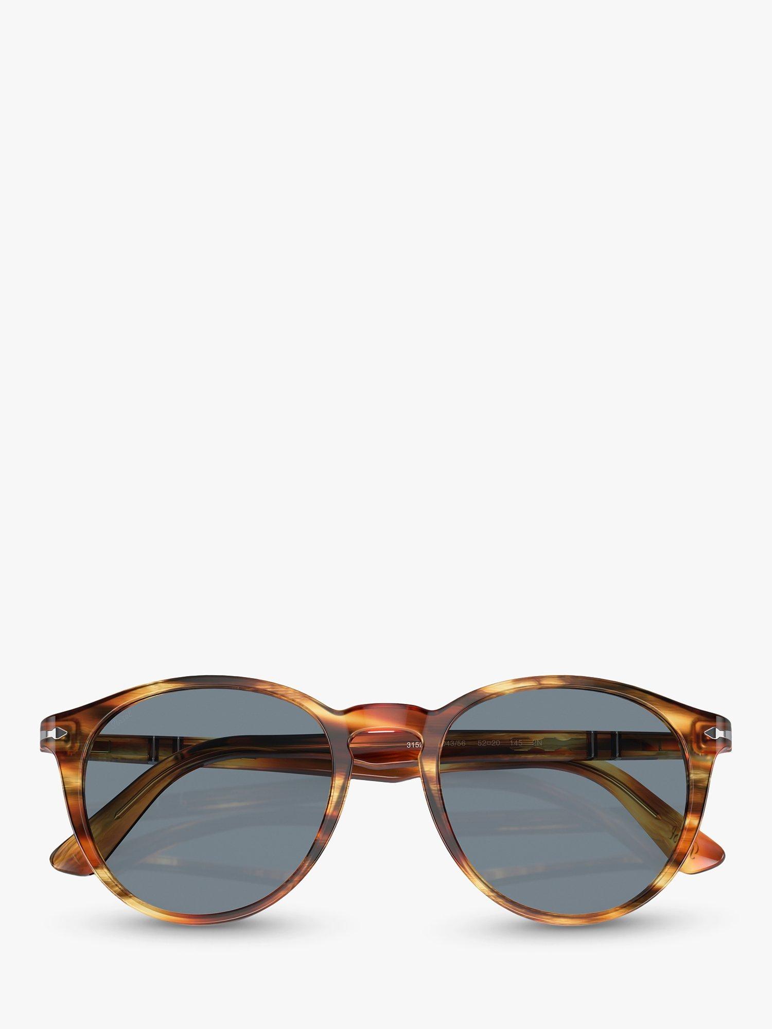 Persol PO3152S Oval Sunglasses Light Havana Blue