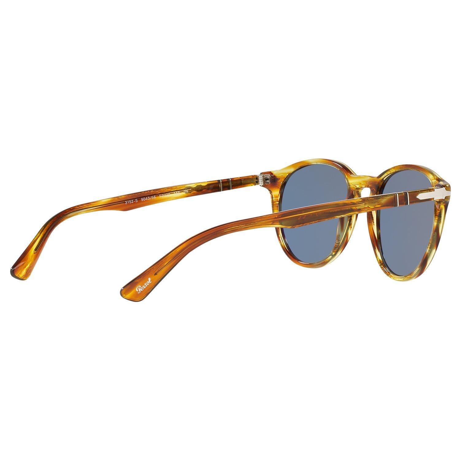 Persol PO3152S Oval Sunglasses Light Havana Blue