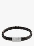 Under the Rose Personalised Men's Leather Bracelet, Brown