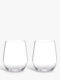 RIEDEL 'O' Stemless Viognier / Chardonnay White Wine Glass, 320ml, Set of 2, Clear