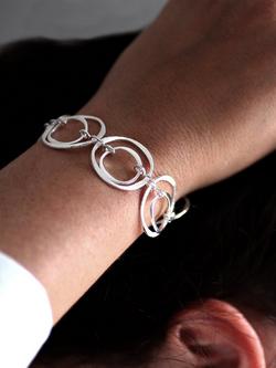 Nina B Sterling Silver Open Circles Bracelet, Silver - view 2, Silver
