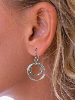 Nina B Sterling Silver Open Circles Drop Earrings, Silver - view 2, Silver