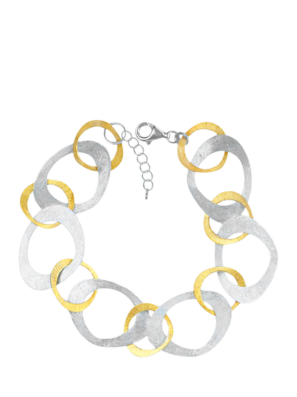 Nina B Open Link Bracelet, Silver/Gold, Silver/Gold