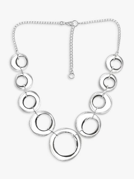 Nina B Graduating Open Circles Necklace, Silver, Silver