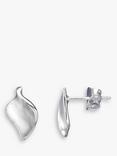 Nina B Leaf Stud Earrings, Silver