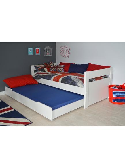 Stompa Originals Guest Bed Frame and Trundle, Extra Long Single, White, White